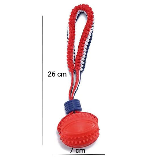 Balle Dentée avec Corde Résistante - Jouet de Traction & Mâchonnement