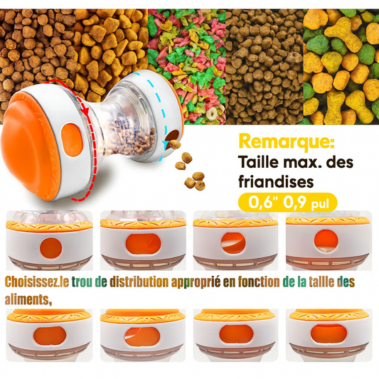 PetsRoll Jouet Interactif pour Chien Indestructible – Balle Distributeur de Croquettes & Friandises – Jouet d’Occupation & d’Intelligenceement, Jouet d’Occupation & d’Intelligence, Idéal Petits et Moyens Chiens